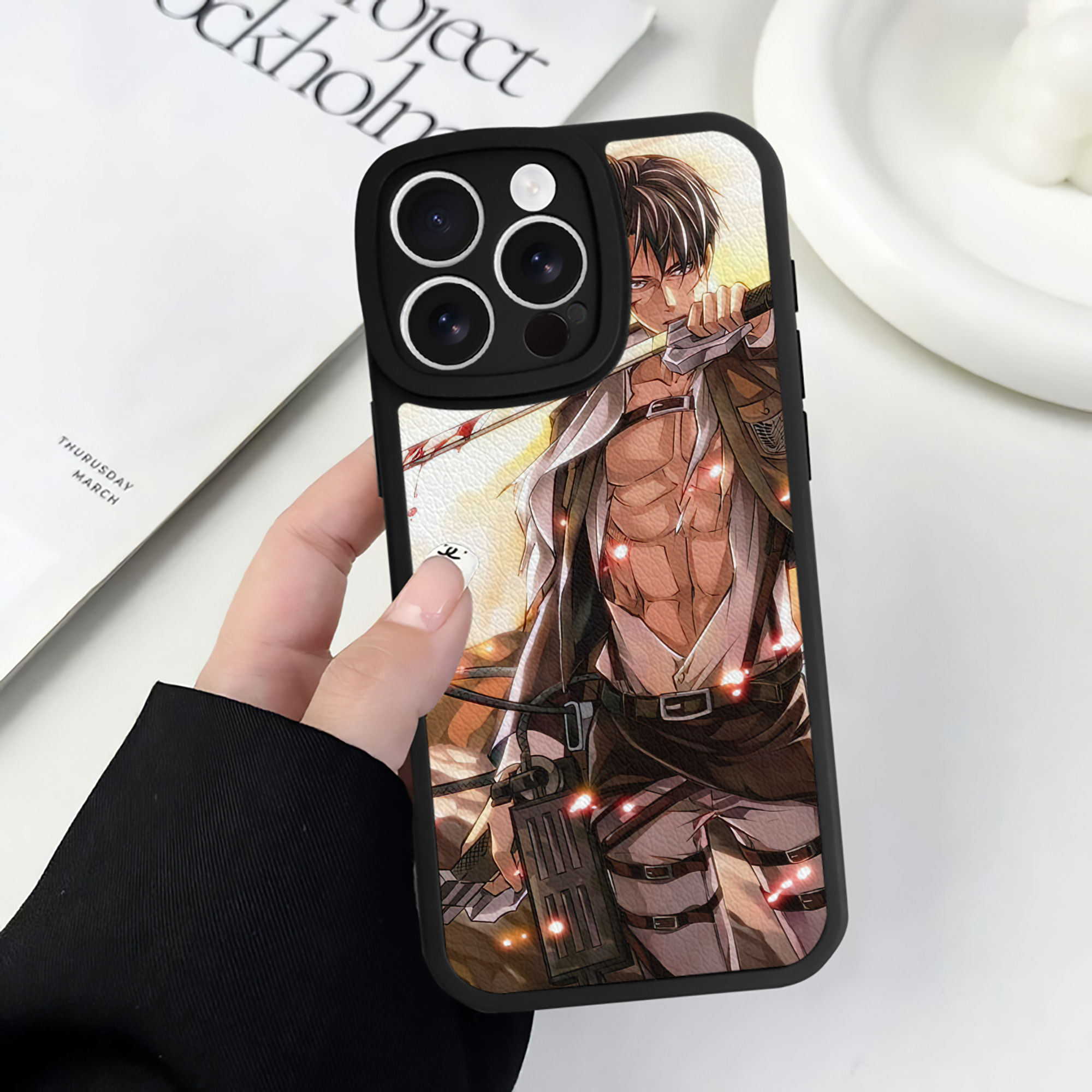 （画像用） 進撃の巨人 Attack on Titan 【iPhone 16シリーズ対応】シリコンスマホケース（レザー調） 材質：シリコン